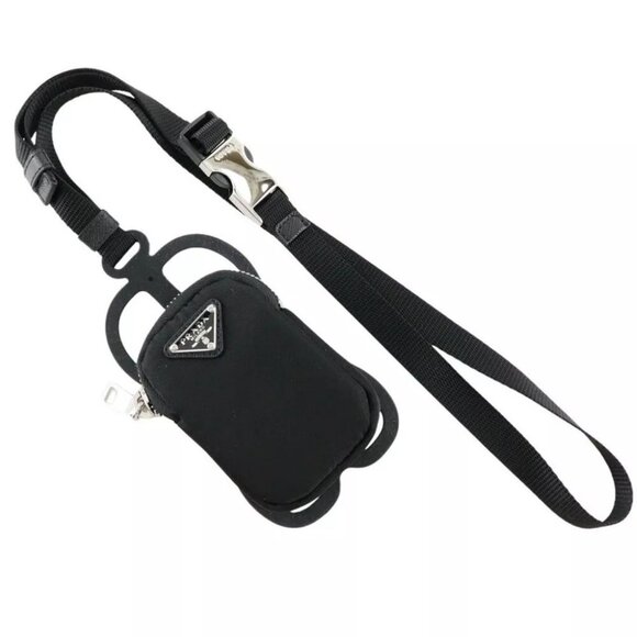 PRADA Smartphone holder with pouch Smartphone case 1ZT016 2DMJ NERO black ... - Picture 11 of 11